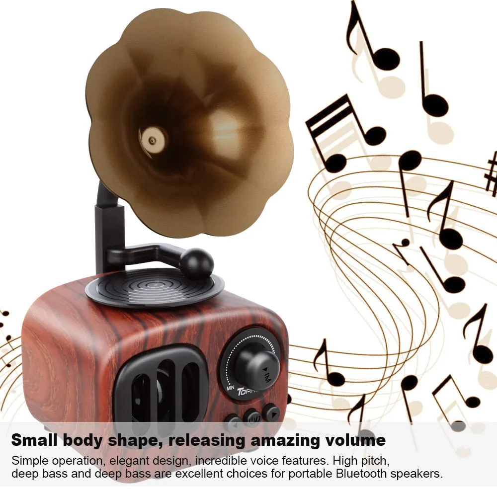 Vintage Radio True Wireless Bluetooth Mini Speaker with Microphone 4th Generation