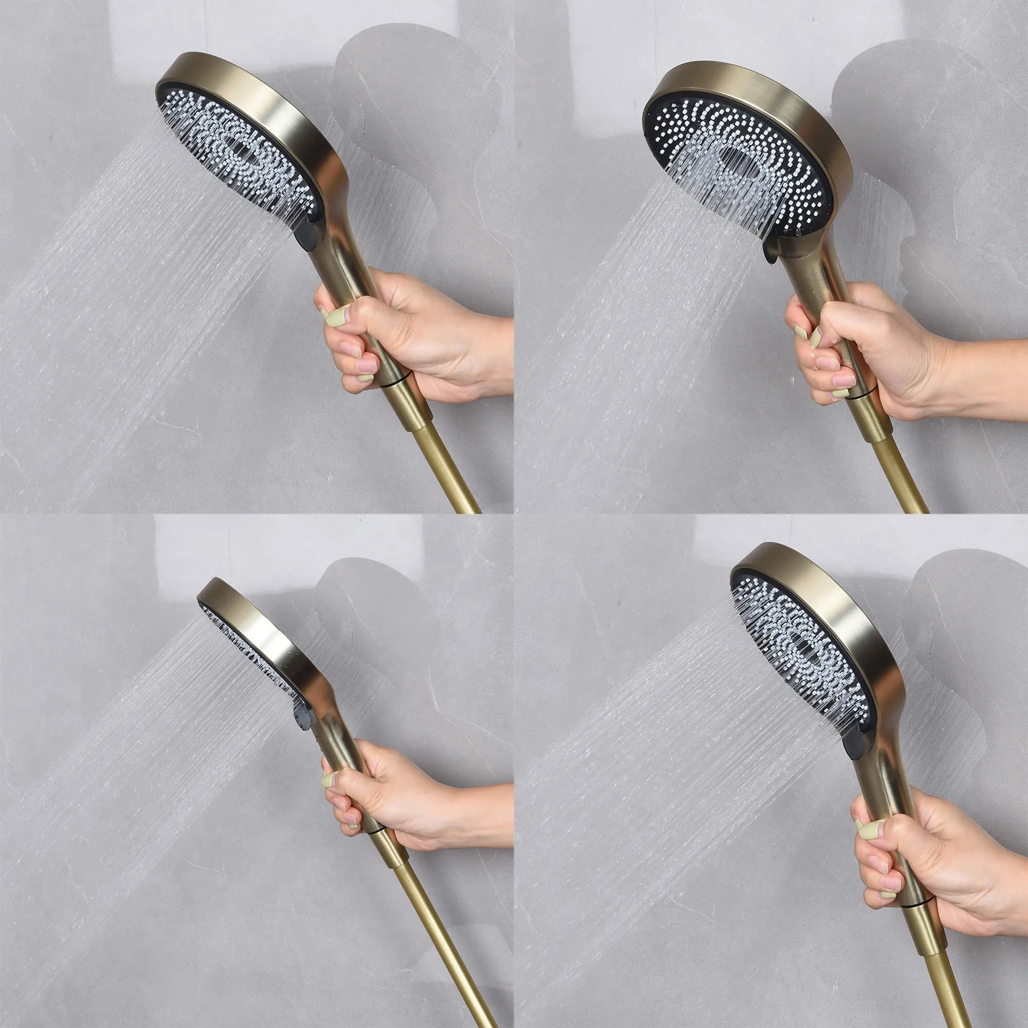 Wall Mount 4-Function Exposed Shower System with Bidet Sprayer and Tub Spout Including Valve