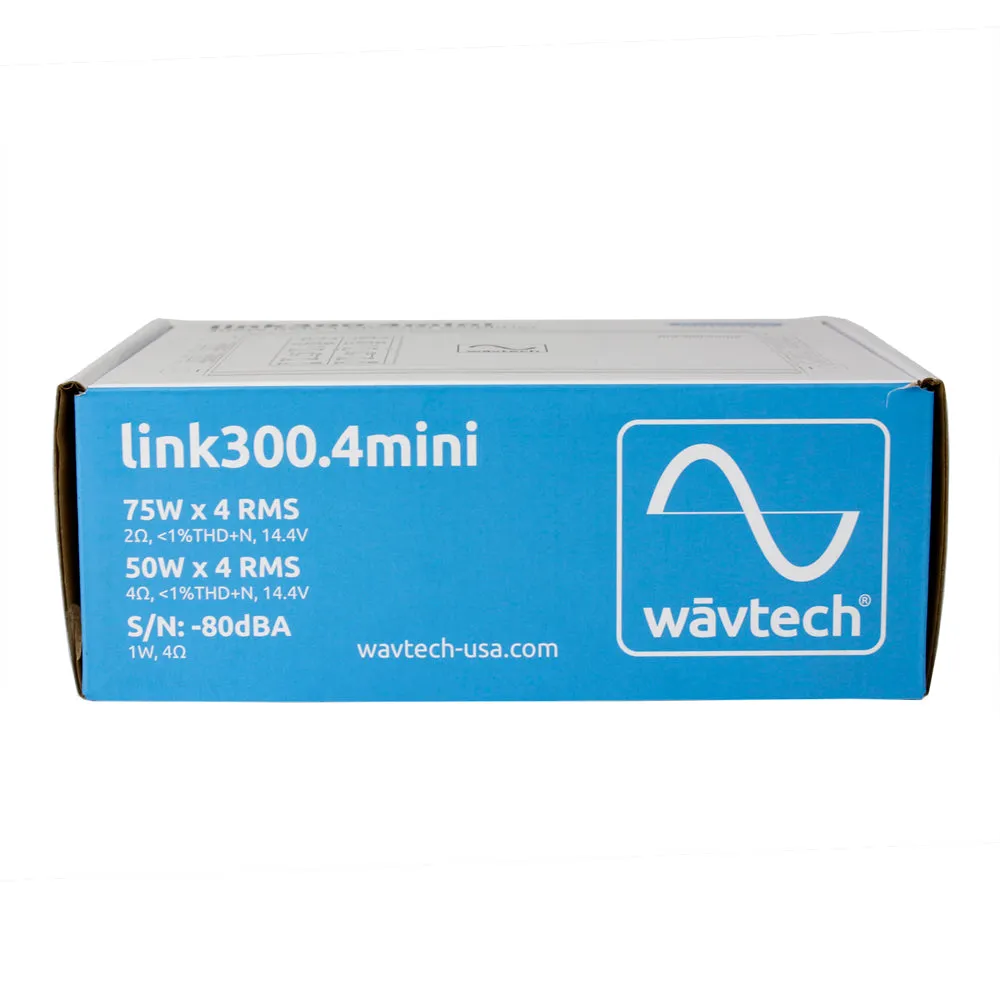 Wavtech Mini Series 300 Watt 4-Channel Amplifier w/Summing, 75 x 4 At 2 Ohms