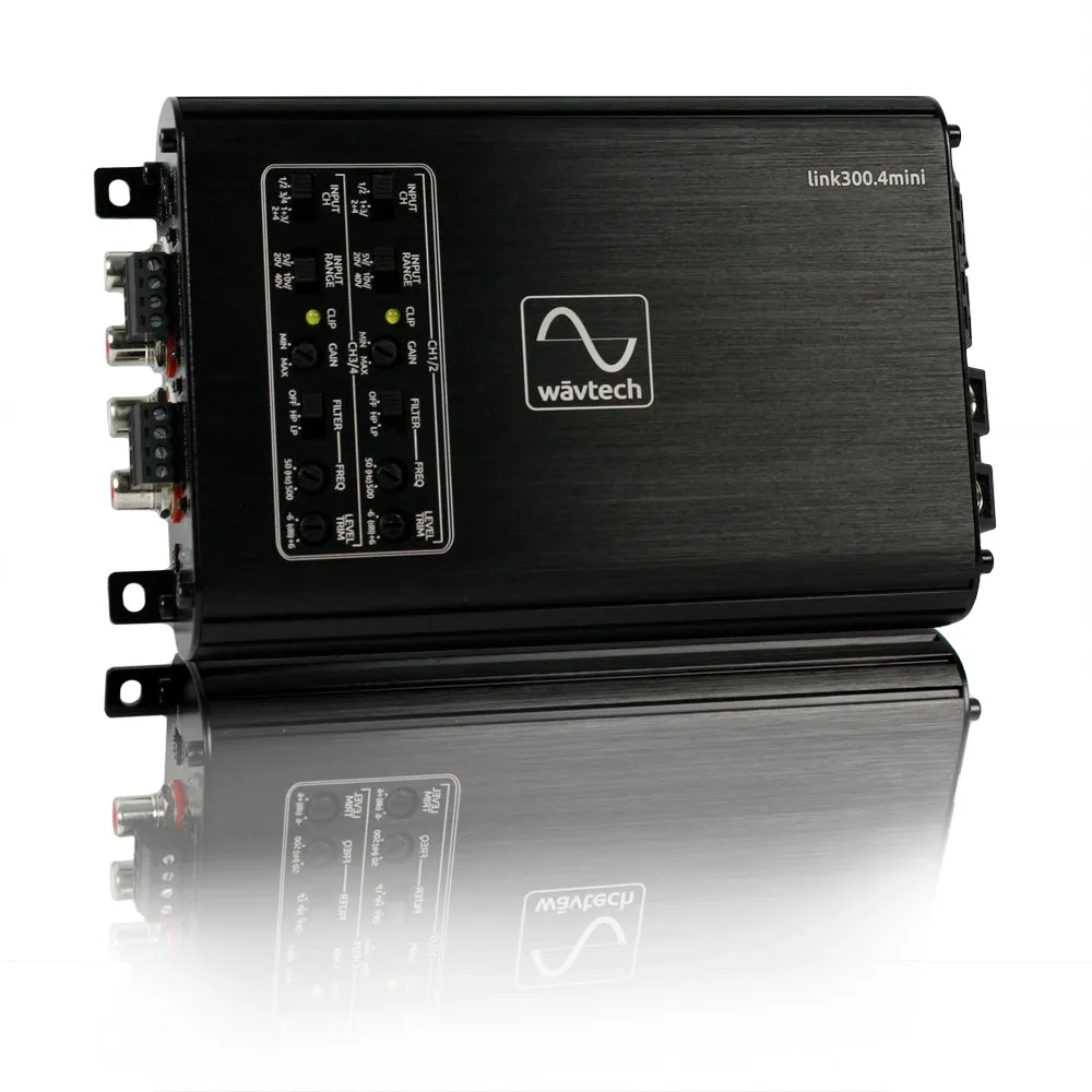 Wavtech Mini Series 300 Watt 4-Channel Amplifier w/Summing, 75 x 4 At 2 Ohms