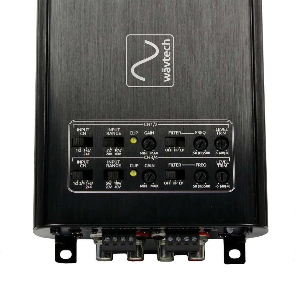Wavtech Mini Series 300 Watt 4-Channel Amplifier w/Summing, 75 x 4 At 2 Ohms