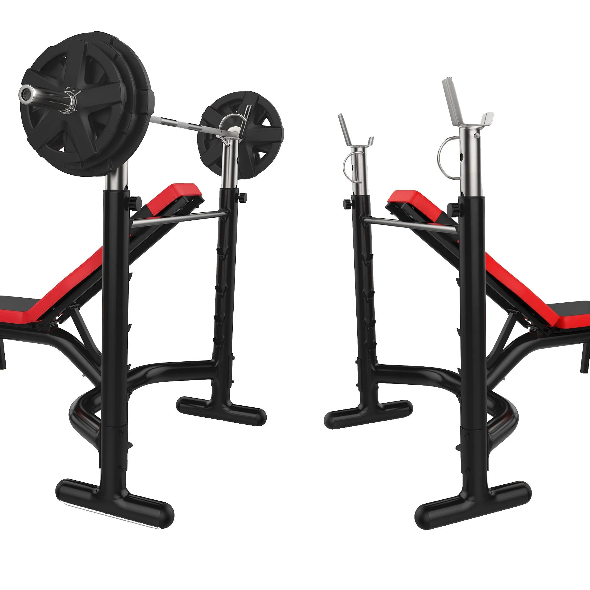 Weight Bench With Rack - Black/Red - XQBH-08