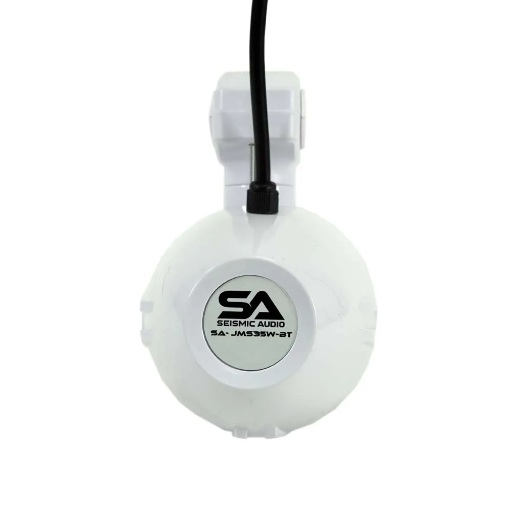 White 3.5" Waterproof Bluetooth Speakers for Powersports, Watercrafts, ATV Vehicles, Motorcycles, Golf Carts