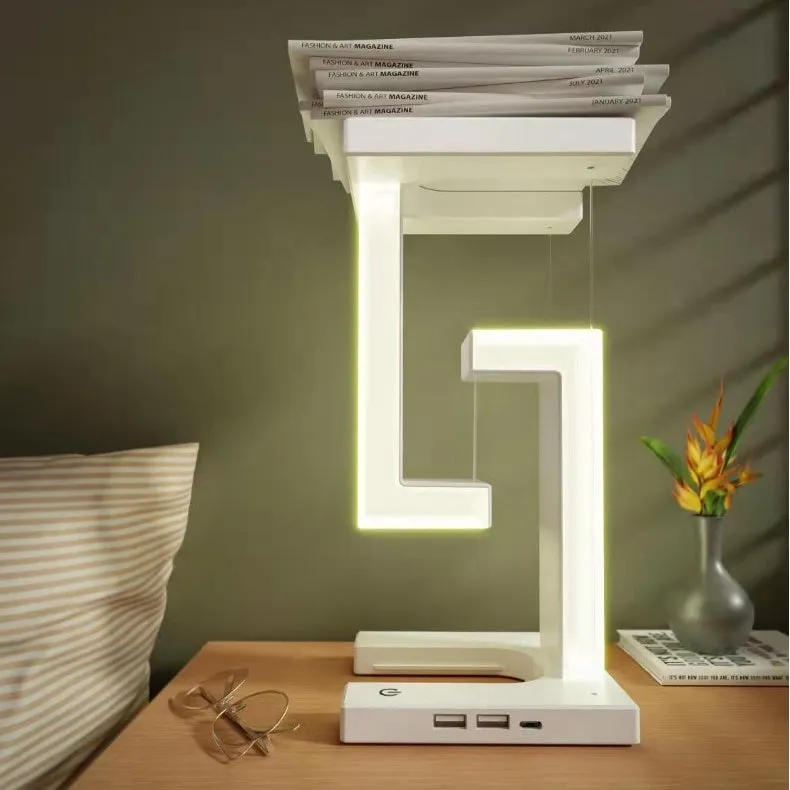 Wireless Charging Floating Table Lamp | Eye-Care LED Desk Light