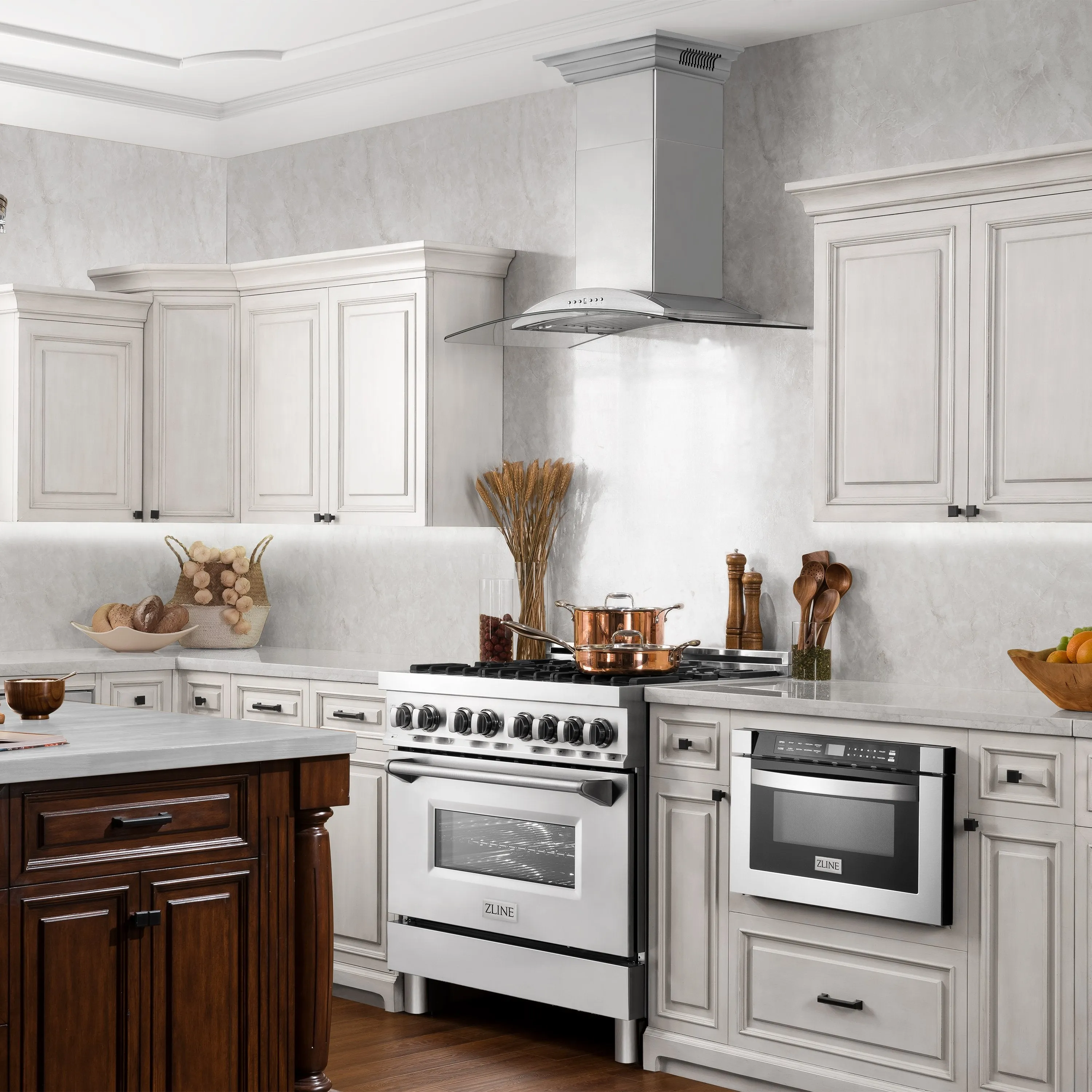 ZLINE Wall Mount Range Hood in Stainless Steel with Built-in CrownSound® Bluetooth Speakers (KNCRN-BT)