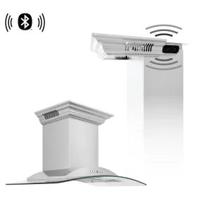 ZLINE Wall Mount Range Hood in Stainless Steel with Built-in CrownSound® Bluetooth Speakers (KNCRN-BT)